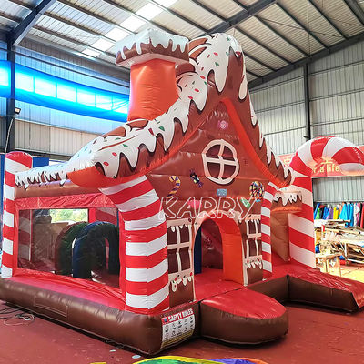 Kerstplezierpark Commercieel Bouncy Castle Combo Hindernisbaan Opblaasbare Droogglijbaan