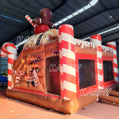 Kerstplezierpark Commercieel Bouncy Castle Combo Hindernisbaan Opblaasbare Droogglijbaan