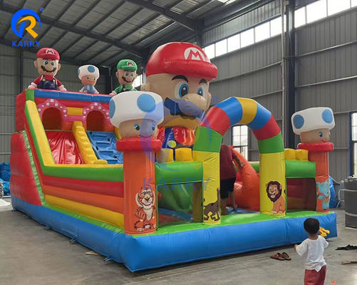 Grote Super Mario opblaasbare glijbaan obstakelbaan voor kinderen en volwassenen Games inbegrepen
