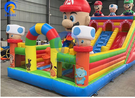 Grote Super Mario opblaasbare glijbaan obstakelbaan voor kinderen en volwassenen Games inbegrepen