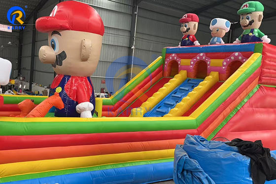 Grote Super Mario opblaasbare glijbaan obstakelbaan voor kinderen en volwassenen Games inbegrepen