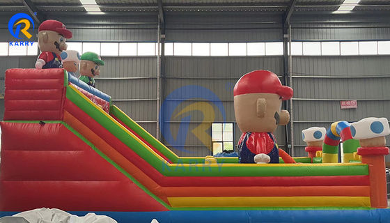 Grote Super Mario opblaasbare glijbaan obstakelbaan voor kinderen en volwassenen Games inbegrepen