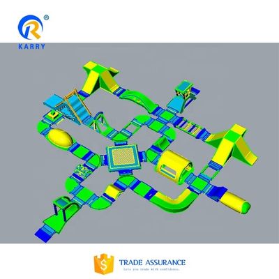 Buitenopblaasbaar waterpark zeer groot waterplezierpark voor volwassenen en kinderen