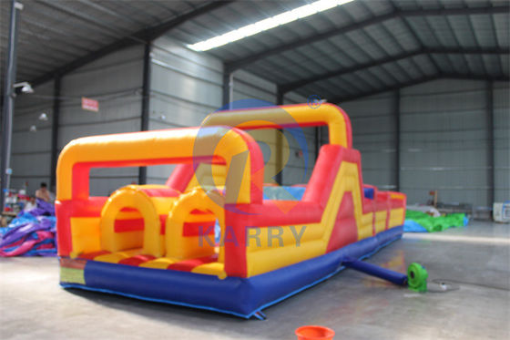Acceptabele OEM 39ft gele opblaasbare obstakel spel voor volwassenen huur en reparatie kits