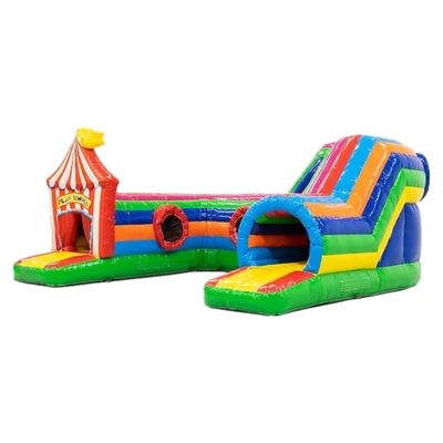 Opblaasbaar spel Tunnel Circus Hindernisbaan 0,55 mm Plato PVC-traplein