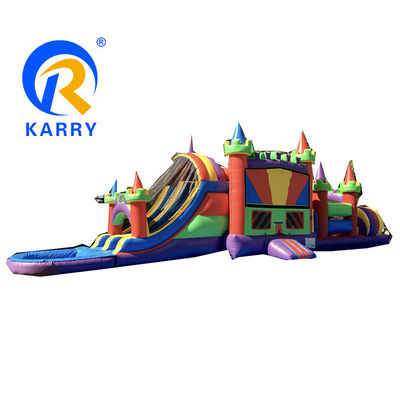 KR-OBS-904-2 opblaasbare obstakelbouncer glijcombo voor pretpark spel