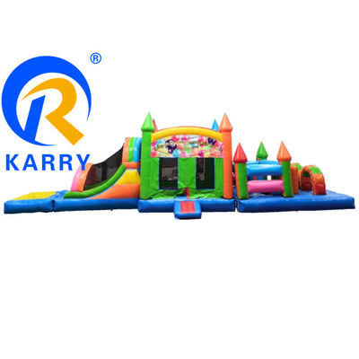 KR-OBS-904-2 opblaasbare obstakelbouncer glijcombo voor pretpark spel