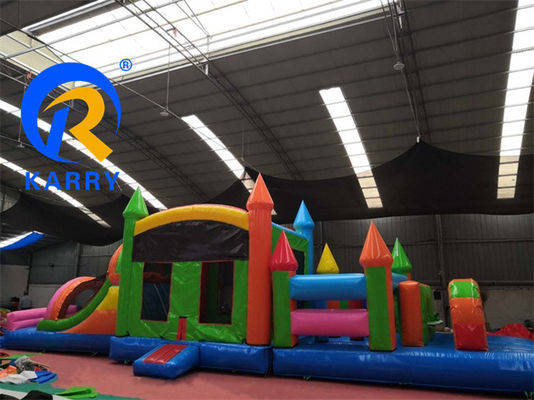 KR-OBS-904-2 opblaasbare obstakelbouncer glijcombo voor pretpark spel