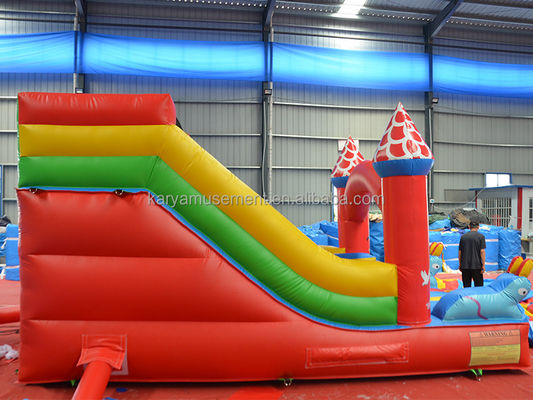 Klantgrootte 16ft Kleine kleuter glijbaan opblaasbare Mickey Droge of natte glijbaan voor sprinters
