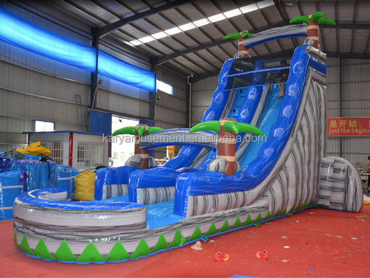 Digitaal afdrukken Commercieel PVC-doek opblaasbare waterslide met speeltuin voor kinderen