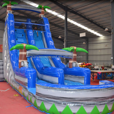 Digitaal afdrukken Commercieel PVC-doek opblaasbare waterslide met speeltuin voor kinderen