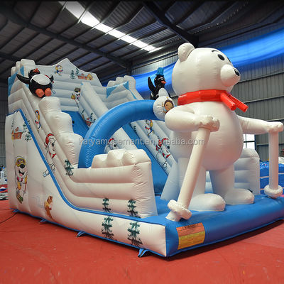 Gepersonaliseerde kleuren opblaasbare waterslide voor plezier op Polar Lake Maximum capaciteit 100-500kg