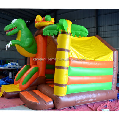 OEM-nummer 100-500kg Capaciteit Dinosaurus opblaasbaar kasteel met glijcombo