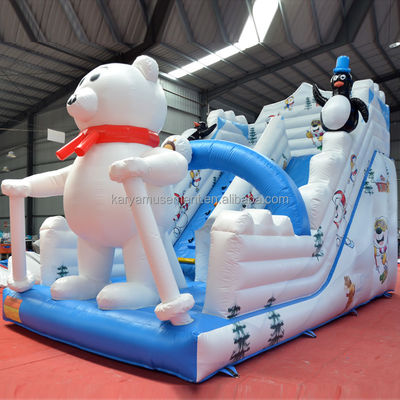 Gepersonaliseerde kleuren opblaasbare waterslide voor plezier op Polar Lake Maximum capaciteit 100-500kg