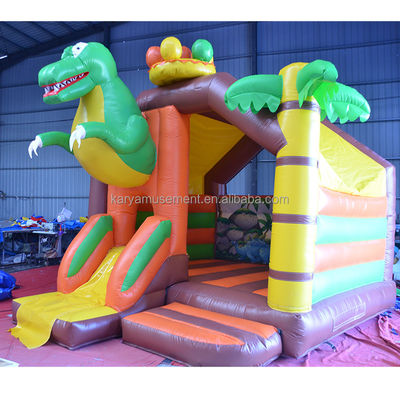 OEM-nummer 100-500kg Capaciteit Dinosaurus opblaasbaar kasteel met glijcombo