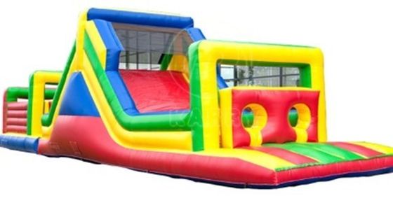 Grote commerciële opblaasbare hindernisbaan Bounce House Slide PORTABLE Carry Outdoor