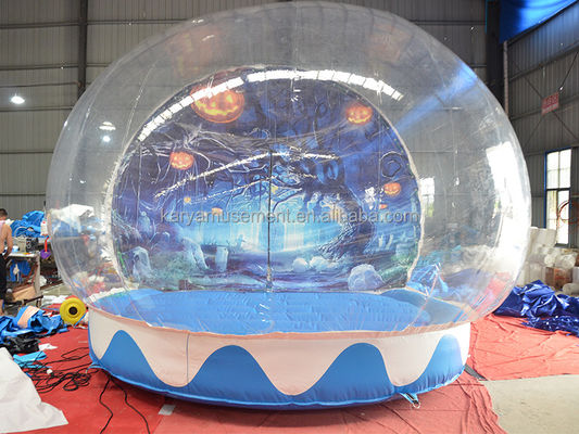 Draagbare halloween sneeuwbol tent transparante opblaasbare ballon voor kinderen