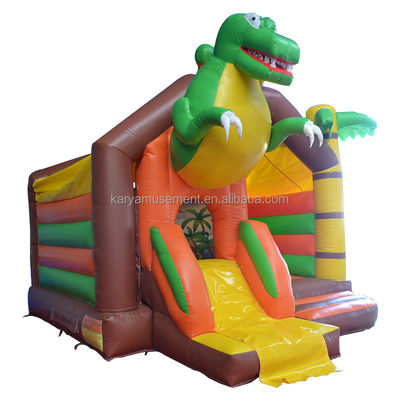 Reparatiepakketten inbegrepen Kinderen Indoor opblaasbare Dino Park Bouncer Kasteel met glijbaan