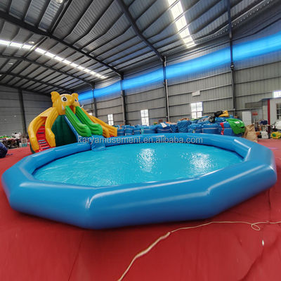 Persoonlijke kleur PVC olifant thema opblaasbare waterpark combo glijbaan voor speeltuin