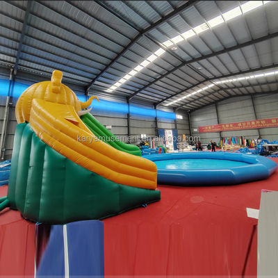 Persoonlijke kleur PVC olifant thema opblaasbare waterpark combo glijbaan voor speeltuin