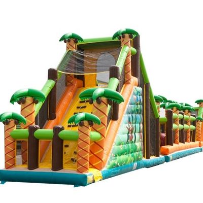 Lange Massive Games opblaasbare obstakelbaan voor volwassenen en kinderen in de jungle