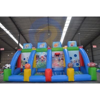 Gepersonaliseerd groot 4 in 1 opblaasbaar carnaval sport uitdaging spel voor verhuur bedrijf