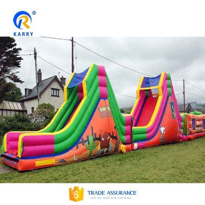 Persoonlijke kleur buiten pretpark opblaasbare obstakelbaan voor kinderen en volwassenen