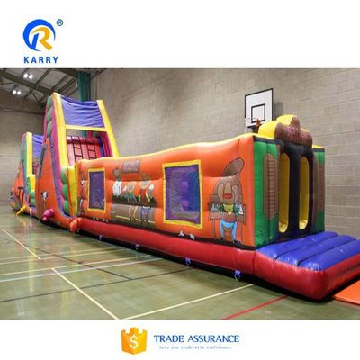 Persoonlijke kleur buiten pretpark opblaasbare obstakelbaan voor kinderen en volwassenen