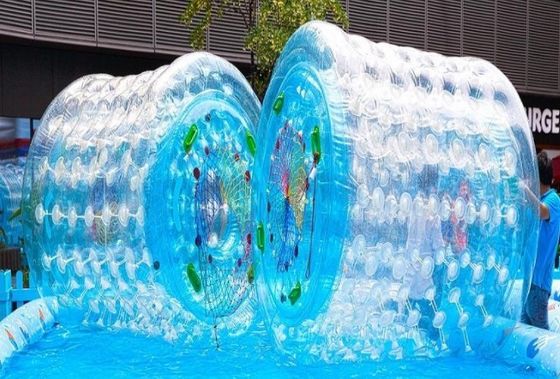 Gele of aangepaste kleur Luchtdichte opblaasbare waterrolbal voor buitenbeweging