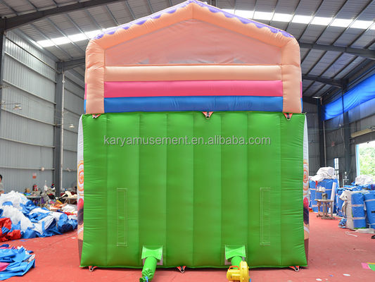Binnen 26ft 2 baan commercieel PVC snoep opblaasbaar springhuis met boogdeur en blazer
