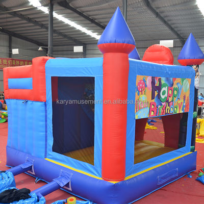 0.55mm PVC Vinyl Tarpaulin opblaasbaar Mario Bounce House Combo Castle Slide met Blower