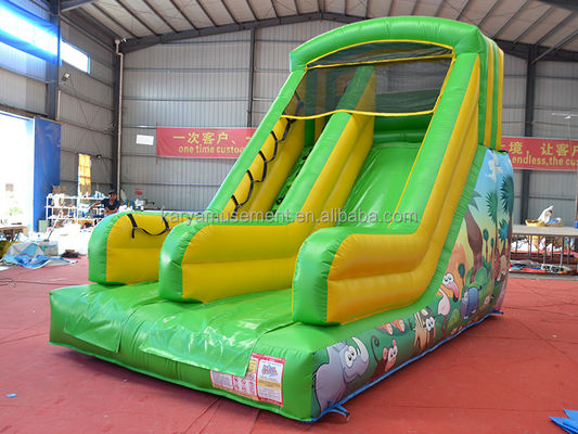 Indoor Park Essential Kleine opblaasbare springglijbaan met ontwerp en groene kleur