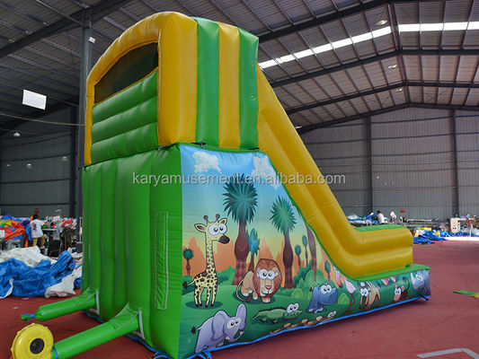 Indoor Park Essential Kleine opblaasbare springglijbaan met ontwerp en groene kleur
