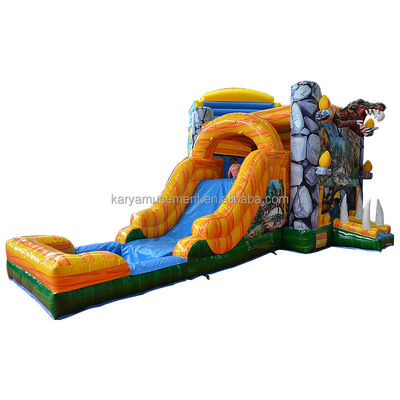 Kenmerken PORTABLE opblaasbare Jungle Dino Bouncer House met glijbaan en unisex ontwerp