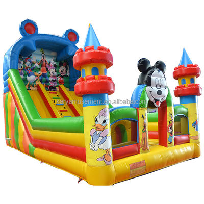 Commerciële 29ft Jumping Mickey Park opblaasbare uitsmijter glijbaan voor feest verhuur bedrijf