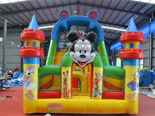 Commerciële 29ft Jumping Mickey Park opblaasbare uitsmijter glijbaan voor feest verhuur bedrijf