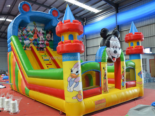 Commerciële 29ft Jumping Mickey Park opblaasbare uitsmijter glijbaan voor feest verhuur bedrijf