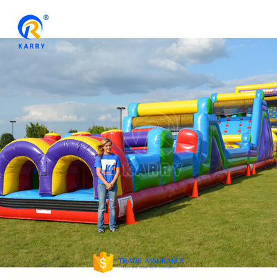 PVC opblaasbare hindernis springbaan met glijbaan KR-OBS-904-2