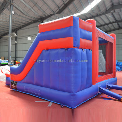 Indoor en outdoor entertainment Spiderman thema opblaasbaar springkasteel met glijbaan