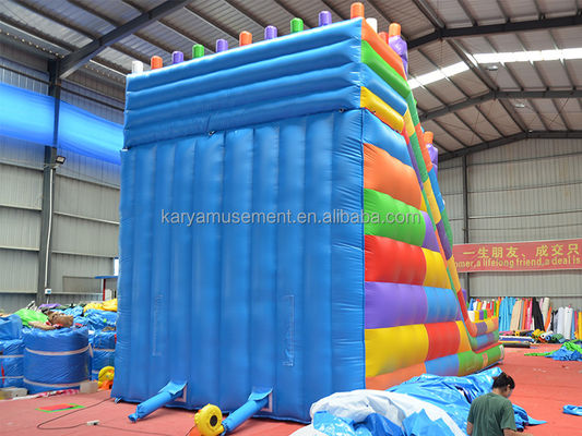 19ft breed 2 baan opblaasbare bouwblok natte en droge glijbaan voor kinderen park feest buiten