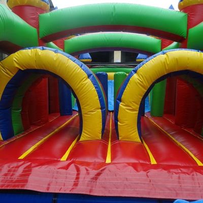 Draagbare 68ft opblaasbare springbouncer kasteel obstakel voor kinderen en volwassenen met blazer
