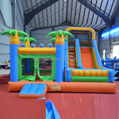 Kasteel Huur Palmbom Opblaasbaar Bouncy Kasteel met glijbaan CE/EN71/EN14960 Gecertificeerd