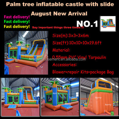 Kasteel Huur Palmbom Opblaasbaar Bouncy Kasteel met glijbaan CE/EN71/EN14960 Gecertificeerd