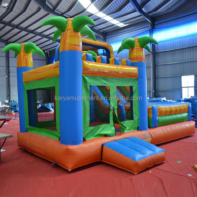 Kasteel Huur Palmbom Opblaasbaar Bouncy Kasteel met glijbaan CE/EN71/EN14960 Gecertificeerd