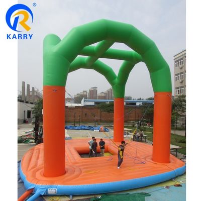 Custom Logo Printed Outdoor opblaasbare bungee trampoline jumper voor kinderen en volwassenen