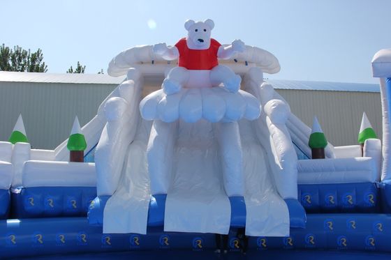 Geniet van waterplezier binnen met 5-10 passagiers opblaasbare waterslide en groot rond zwembad