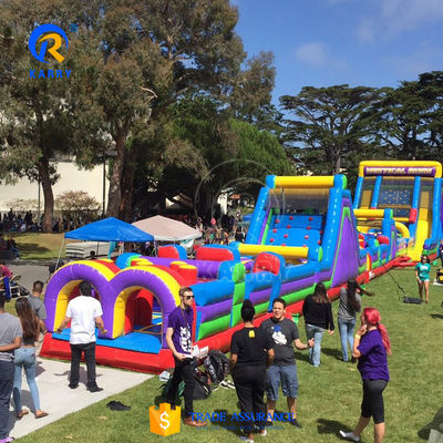 PVC opblaasbare hindernisbaan Combo Bounce House met klimmuur