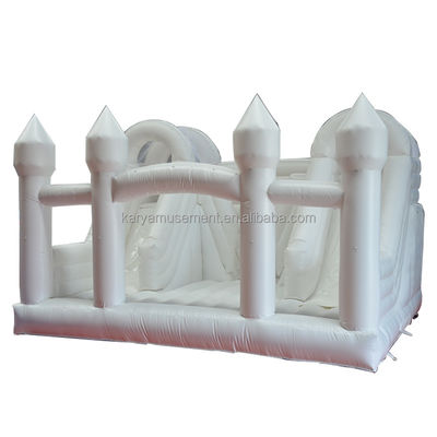 Indoor Slide Kleuter Witte Bounce House voor feest Bruiloft opblaasbaar Bouncy Castle Combo