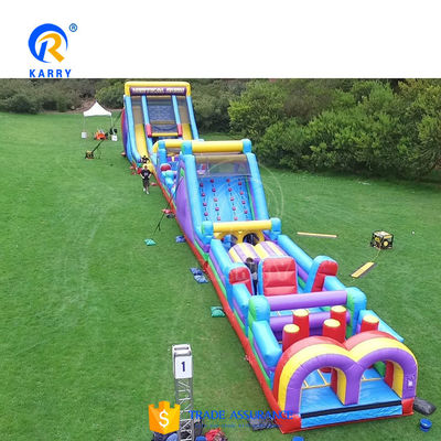 PVC opblaasbare hindernisbaan Combo Bounce House met klimmuur