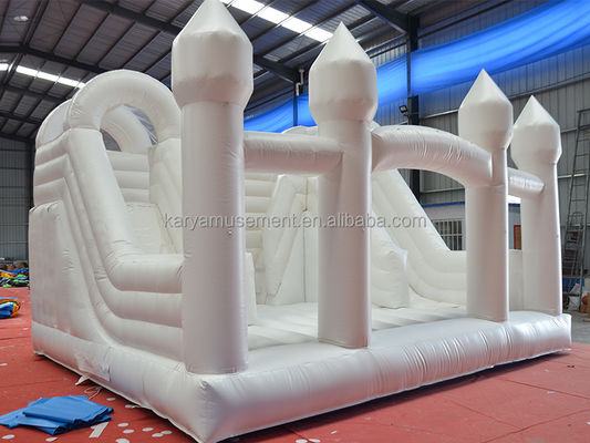 Indoor Slide Kleuter Witte Bounce House voor feest Bruiloft opblaasbaar Bouncy Castle Combo